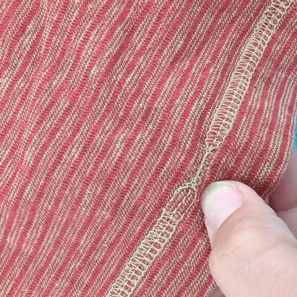 Gramicci Men's Hemp Organic Cotton Striped Long Sleeve Henley Shirt Red Medium - Picture 5 of 6